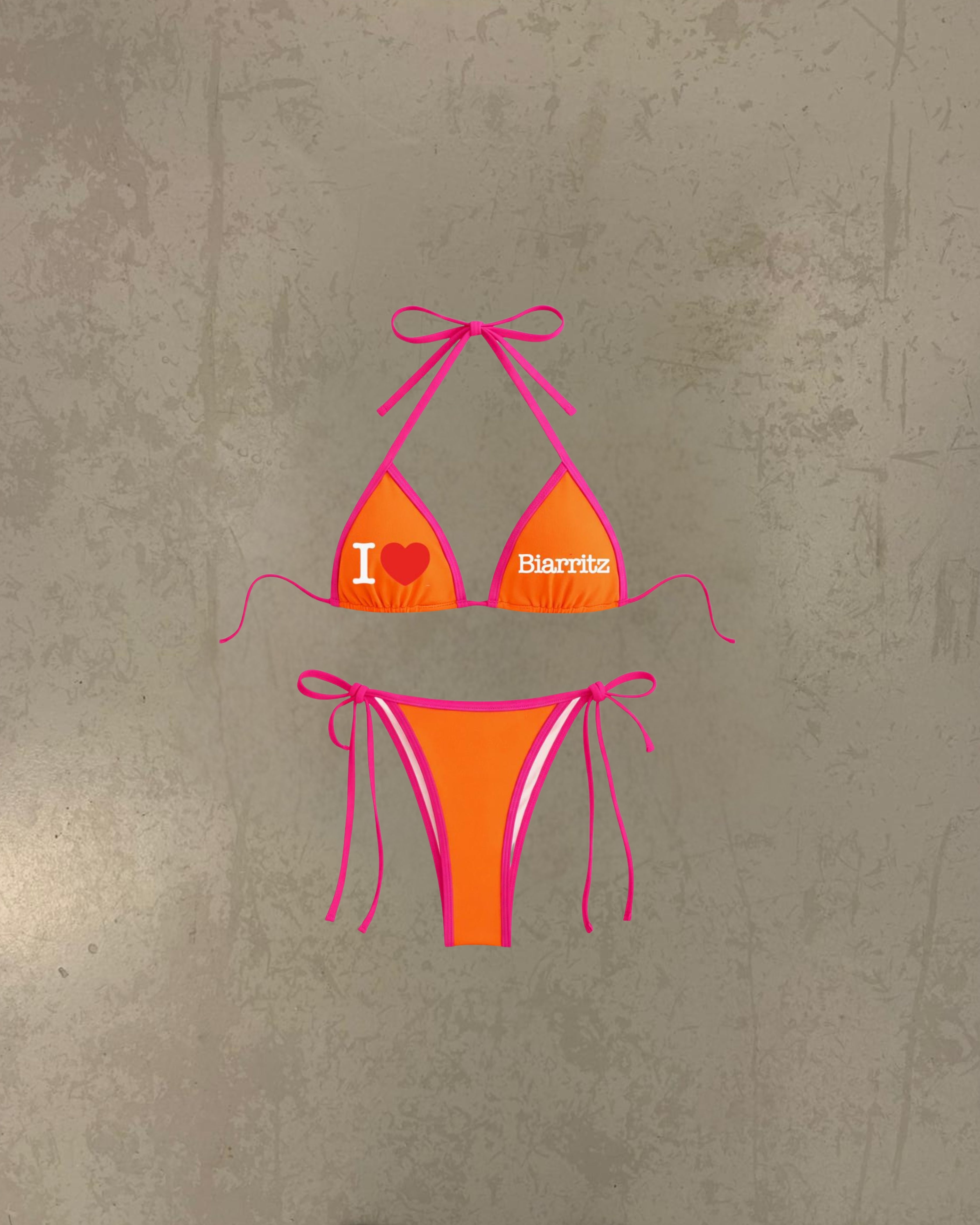 BIKINI I LOVE BIARRITZ ORANGE