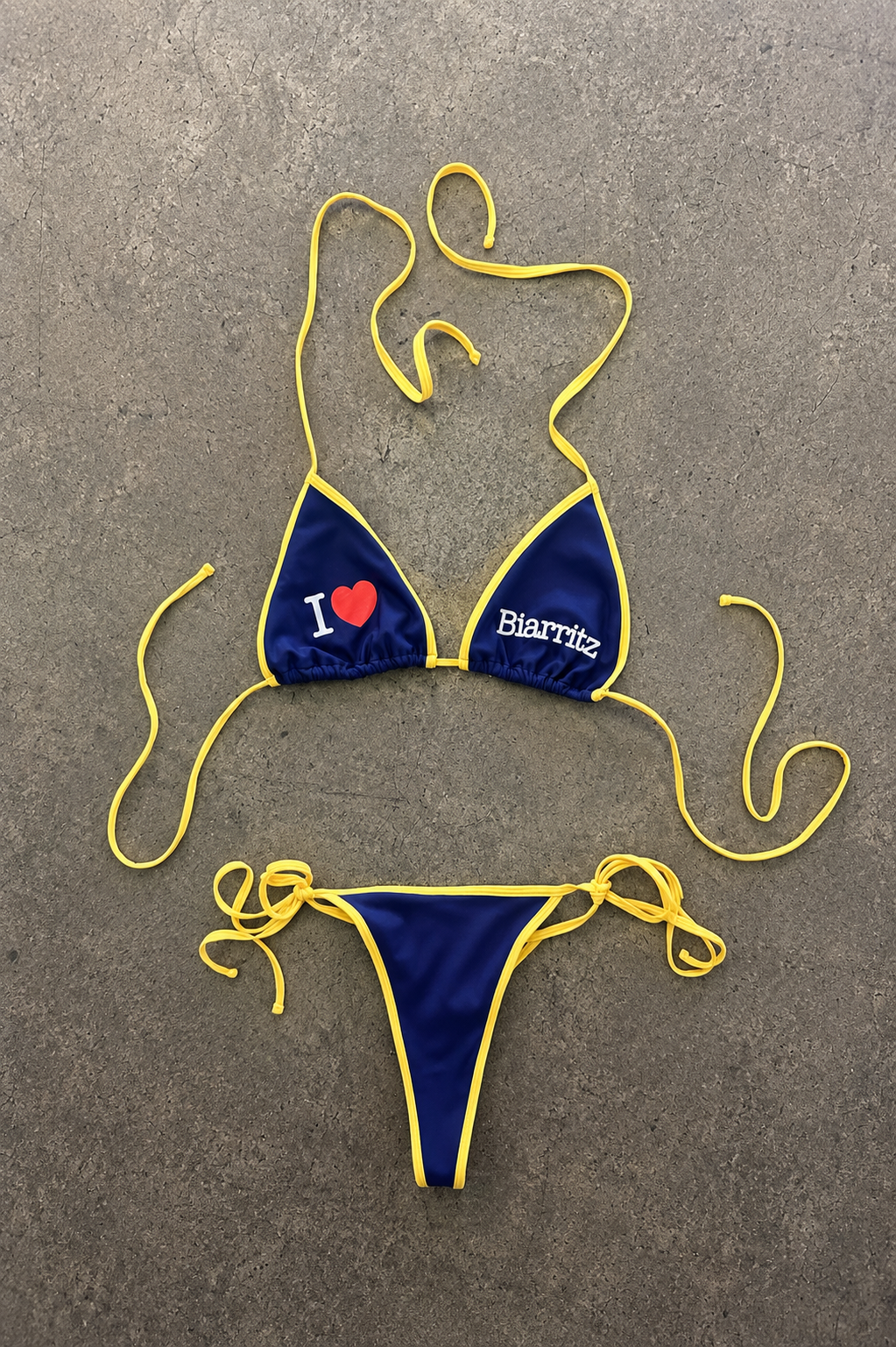 BIKINI I LOVE BIARRITZ BLUE & YELLOW